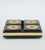 4 BOWL DRY FRUIT TRAY, METAL FITTING, CLASSIC THEME