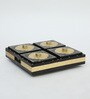 4 BOWL DRY FRUIT TRAY, METAL FITTING, CLASSIC THEME