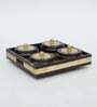 4 BOWL DRY FRUIT TRAY, METAL FITTING, CLASSIC THEME