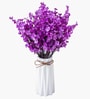 Set Of 4 Purple Plastic 4 Bundles Gypsophila Bouquets Artificial Flowers
