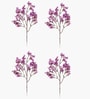 Set Of 4 Purple Plastic 4 Bundles Gypsophila Bouquets Artificial Flowers