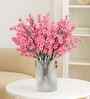 Set Of 4 Pink Plastic 4 Bundles Gypsophila Bouquets Artificial Flowers