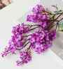 Set Of 4 Purple Plastic 4 Bundles Gypsophila Bouquets Artificial Flowers