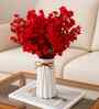 Set Of 4 Red Plastic 4 Bundles Gypsophila Bouquets Artificial Flowers