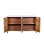 Quill Solid Wood Hand Carved Sideboard in Beige Finish