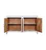 Tranquil Solid Wood Hand Carved Sideboard in White Finish