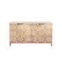 Quill Solid Wood Hand Carved Sideboard in Beige Finish
