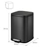4 Litre Black Stainless Steel Dustbin