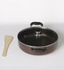 Wine Aluminium 4Mm  Non-Stick Multipurpose Pan With Handle