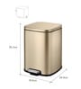 4 Litre Gold Stainless Steel Dustbin