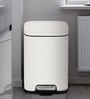 4 Litre White Stainless Steel Dustbin