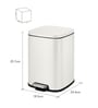 4 Litre White Stainless Steel Dustbin