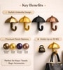 4 Pcs Black Metal Umbrella Wall Hook