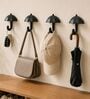 4 Pcs Black Metal Umbrella Wall Hook