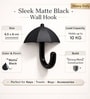 4 Pcs Black Metal Umbrella Wall Hook
