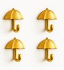 4 Pcs Gold Metal Umbrella Wall Hook