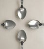 4 Pcs Multicolor Stainless Steel Spoon Set with Plastic Handle (Blue & Maroon Assorted)