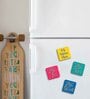 4 Pcs Lets Wooden Fridge Magnets