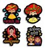 4 Pcs Rajasthani Wooden Fridge Magnets