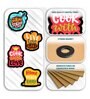 4 Pcs Cook Love Wooden Fridge Magnets
