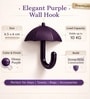 4 Pcs Purple Metal Umbrella Wall Hook