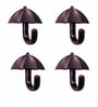 4 Pcs Purple Metal Umbrella Wall Hook