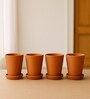 4 Pcs Red Terracotta 3.5 Inchs Planters