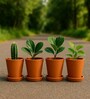 4 Pcs Red Terracotta 3.5 Inchs Planters