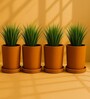 4 Pcs Red Terracotta 4 Inchs Planters