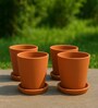 4 Pcs Red Terracotta 5.5 Inchs Planters