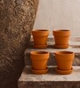 4 Pcs Red Terracotta 6 Inchs Planters