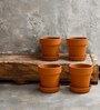 4 Pcs Red Terracotta 6 Inchs Planters