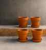 4 Pcs Red Terracotta 7.5 Inchs Planters