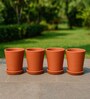 4 Pcs Red Terracotta 7.5 Inchs Planters