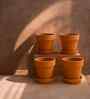 4 Pcs Red Terracotta 7.5 Inchs Planters