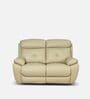 4 Square Leatherette Manual 2 Seater Recliner in Beige Colour