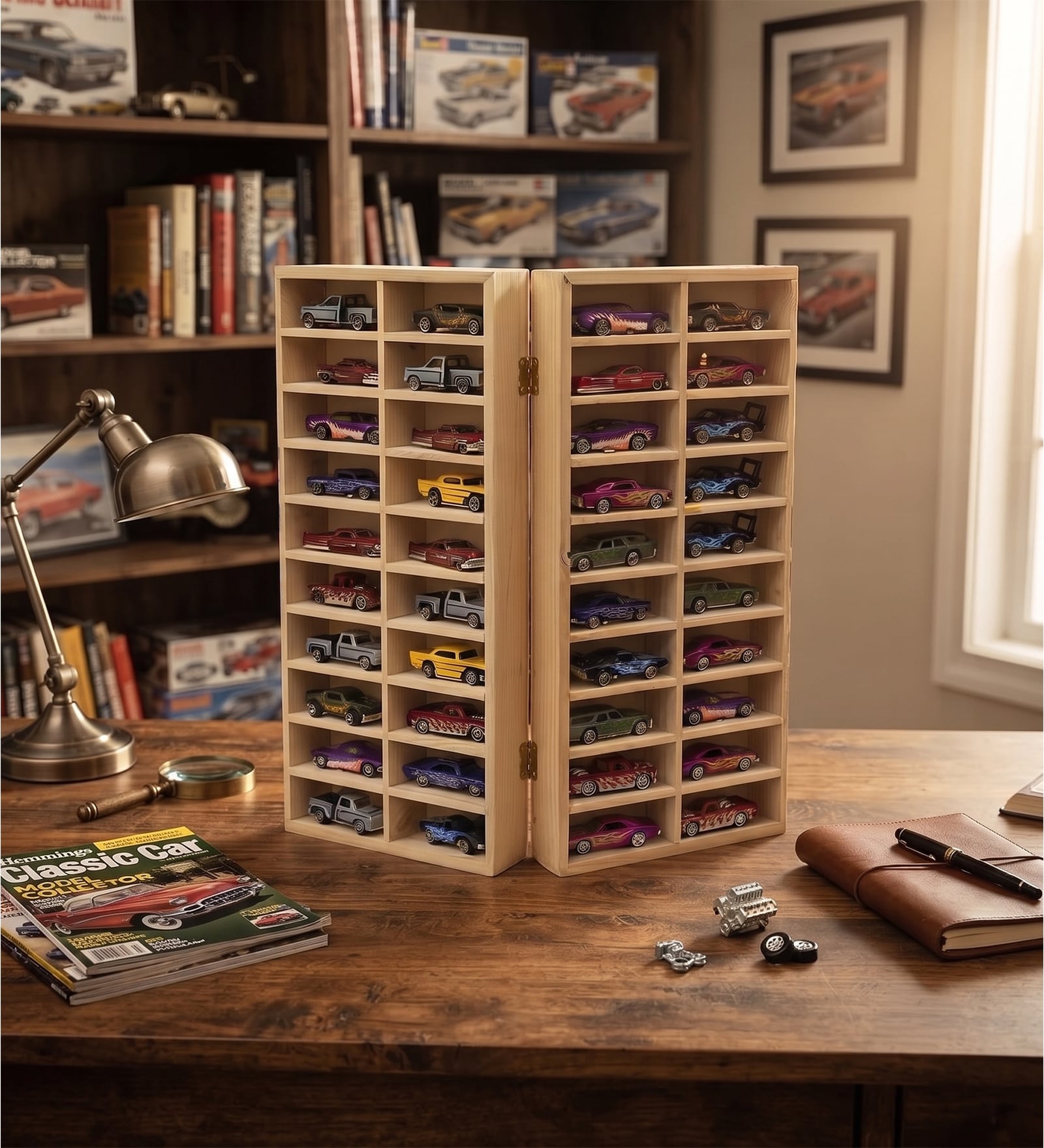 Wooden Foldable Wall-Mount Or Shelf Organizer For Cars