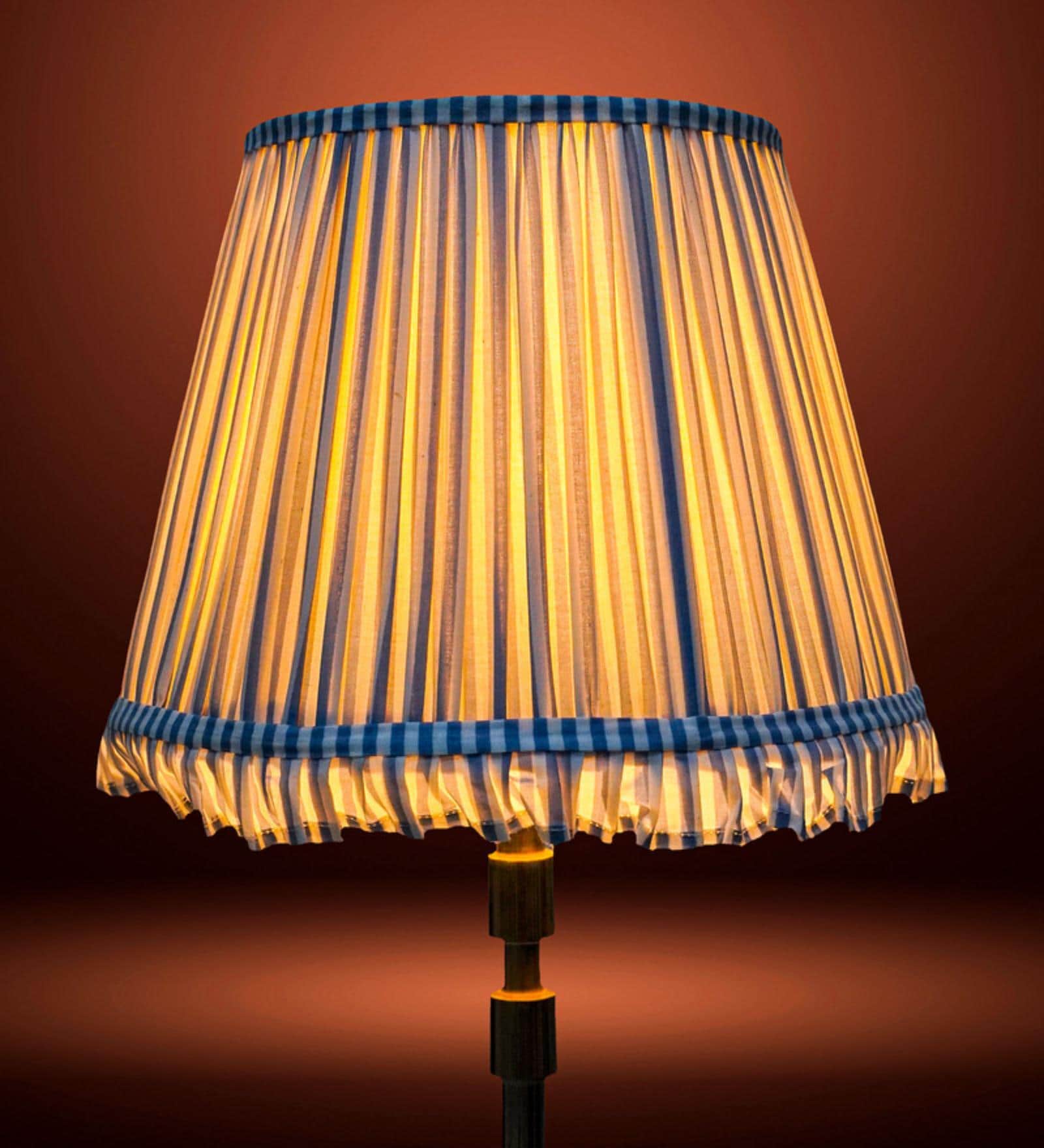 Blue 40cm straight empire premium softback lamp shade in cotton