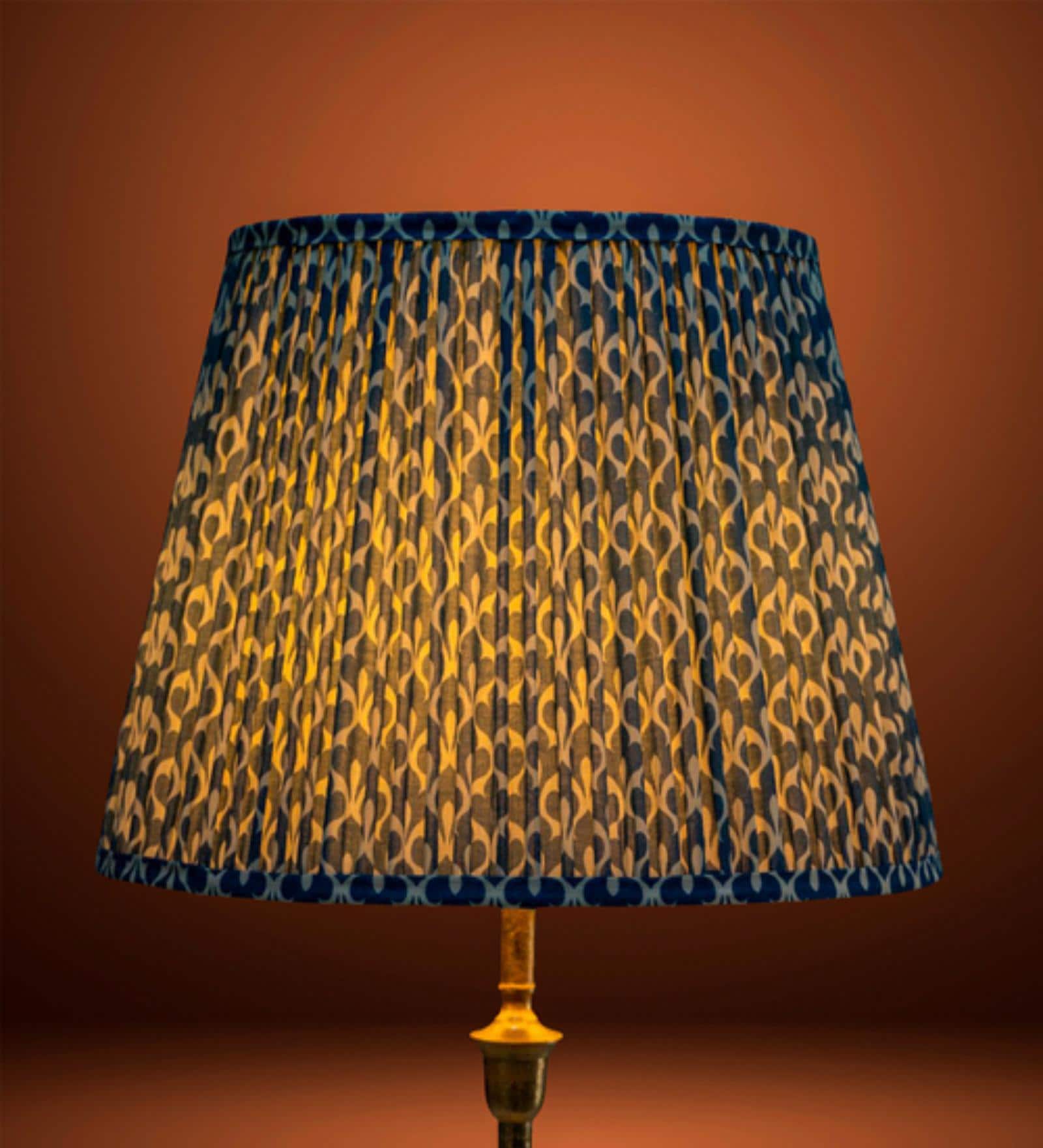 Blue 40cm straight empire premium softback lamp shade in cotton