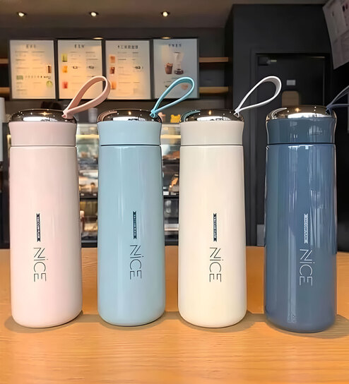 400 ml Assorted Nice Glass Water Bottle with Silicone Plastic Shell
