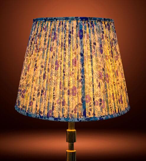 Blue 40cm straight empire premium softback lamp shade in cotton