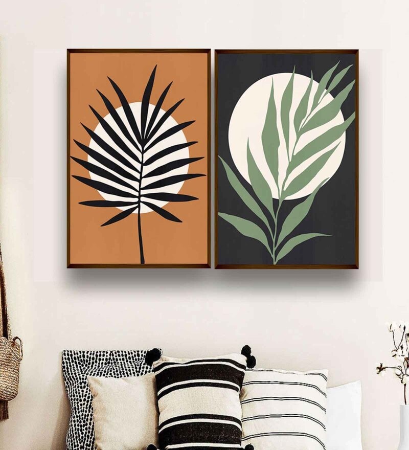 30 x 40 Modern Wall Art Painting, Giclee Frameless Canvas Blue White Orange By Casagear Home
