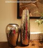 42cm High Hammered Nickel Plated Decorative Flower Vase