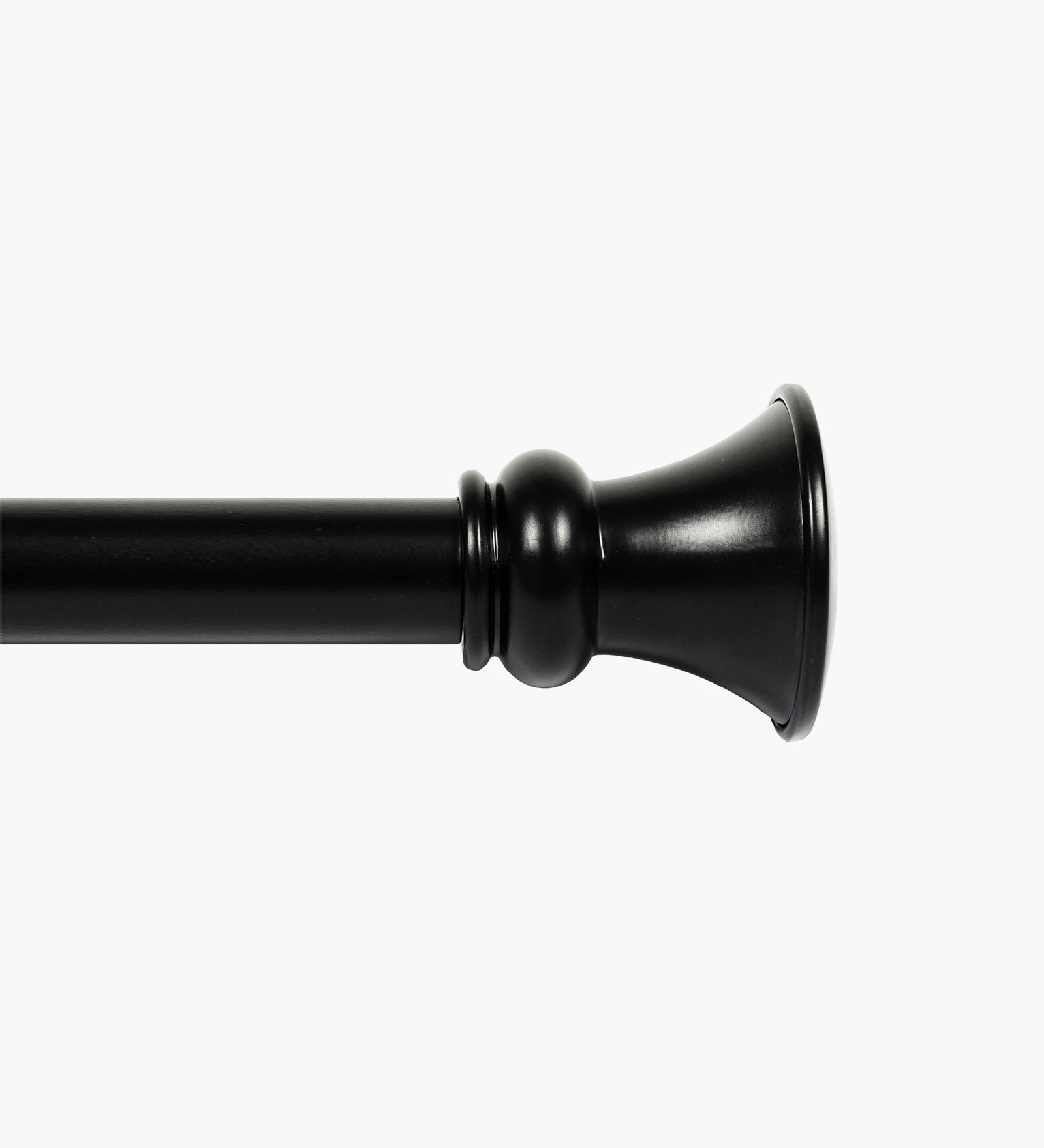 Black Adjustable Curtain Rod with Brackets Iron Pipe with Egyptian Finials (25MM Diameter)