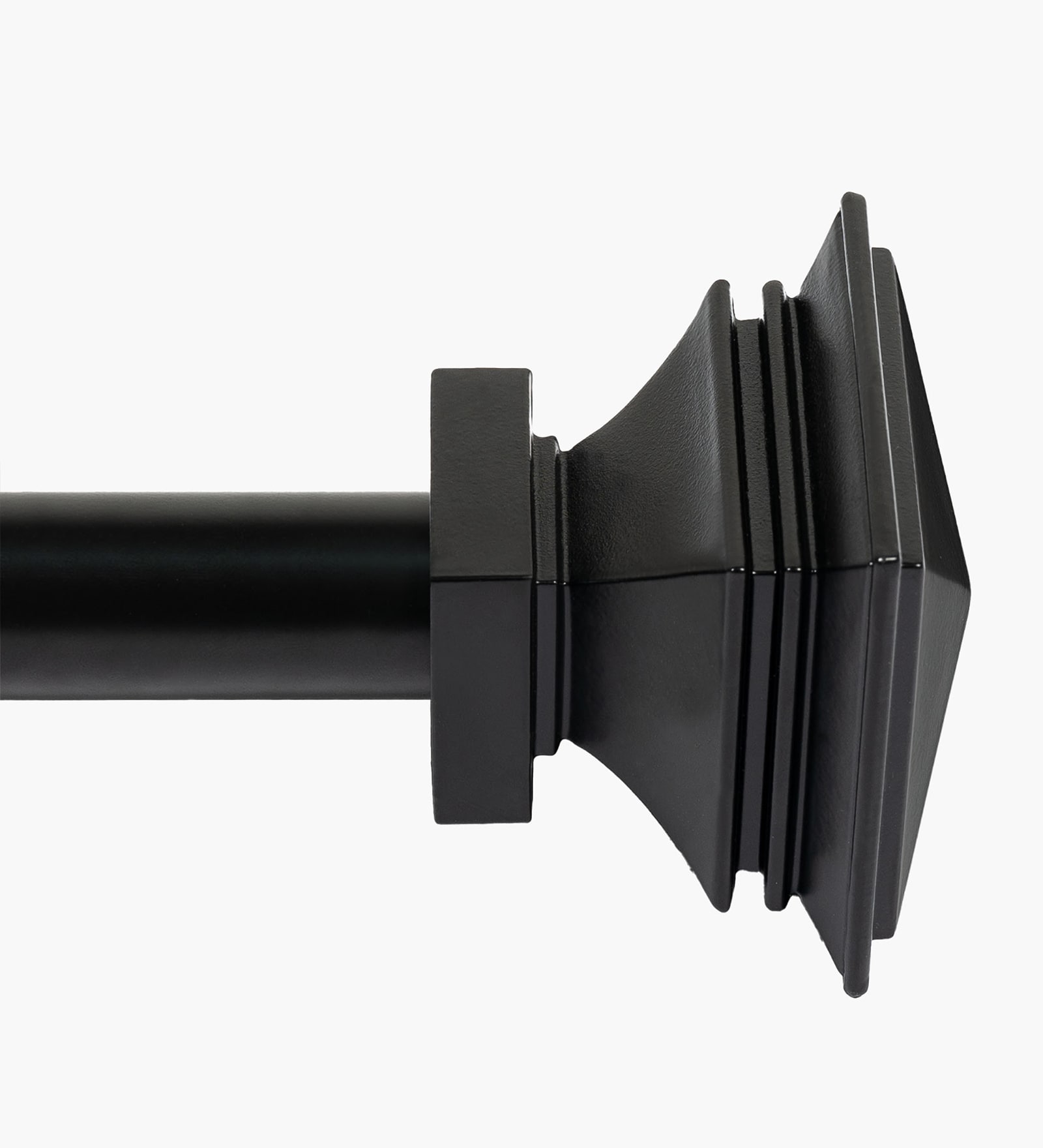 Black Adjustable Curtain Rod with Brackets (25MM Diameter)