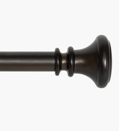 Bronze Extendable Iron Pipe Curtain Rod with Vaso Finials (25MM Diameter)