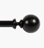 Black Adjustable Curtain Rod with Brackets (25MM Diameter)