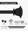 Black Adjustable Rustproof Curtain Rod with Brackets (25MM Diameter)