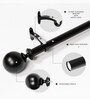 Black Adjustable Curtain Rod with Brackets (25MM Diameter)