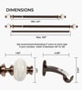 Brown Adjustable Curtain Rod with Brackets Iron Pipe with Supreme Ceremic Finials (25MM Diameter)